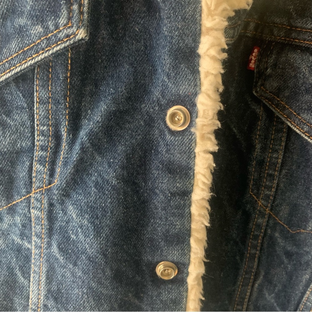 70’s Levi’s Denim Sherpa Jacket Vintage - image 8